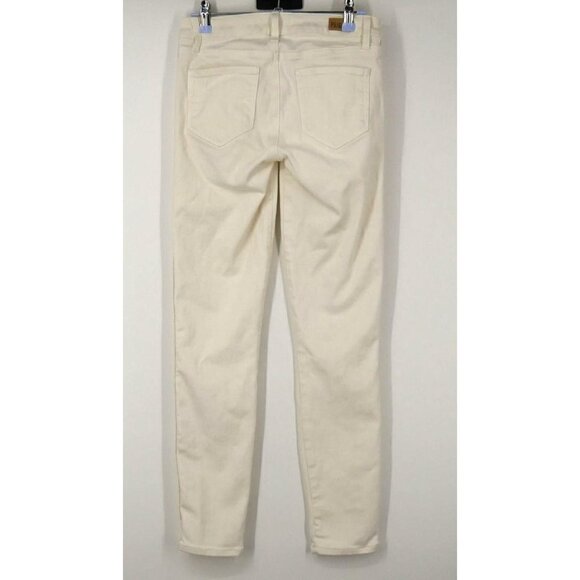 PAIGE Vertugo Ankle Jeans Mid Rise Leilani Embroidery Shell White 26 - Picture 3 of 5